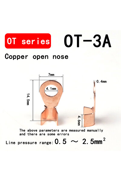 Choice12 50 قطعة 3A 10/50 قطعة طرف OT نحاسي موصل سلك غير معزول أطراف كابل كهر...