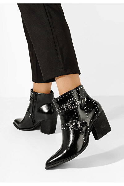 B T Shoes Γυναικεία Μποτάκια Cowboy Hazara Μαύρα