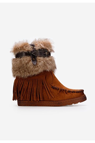 B T Shoes Camelové dámské zimní boty Pavia