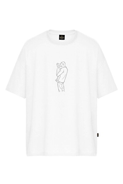 Espina Premium Erkek Baba Kız Baskılı Oversize Tişört