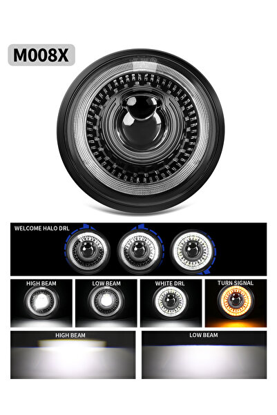 Choice6 مصباح أمامي للدراجات النارية M008X BraveWAY LED مقاس 5.75 بوصة، مصباح...