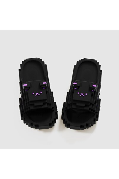 Flippy Pixel-Style Casual Slippers for Teens, Unisex, EVA Foam, Size 36-37, Black