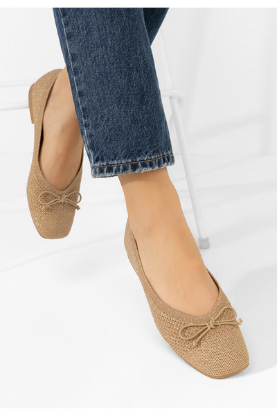 B T Shoes Zlaté dámské baleríny Barrie