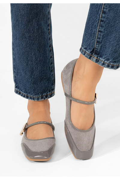 B T Shoes Šedé dámské baleríny Melyda