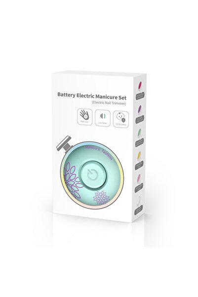 Flippy Electric Nail File Set for Babies & Children, USB, 6 Accessories, LED, Green