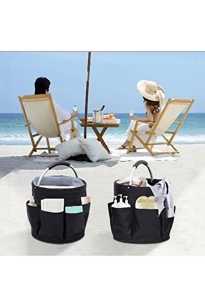 dalip Tool Basket 17L, Flippy, External Pockets, Portable Picnic Basket, Beach Basket, Cleaning Basket, Ox