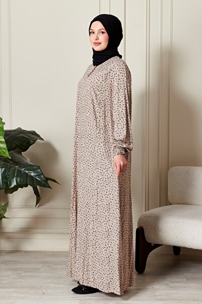 fistan Μοντέρνα ρούχα Φόρεμα μαμάς Φόρεμα προσευχής Φόρεμα από βισκόζη Floral Ολόσωμο φόρεμα V Roba Fish φόρεμα σε μεγάλο μέγεθος