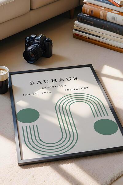 Saturn Bauhaus 1924 Frankfurt Exhibition Poster Framed Painting - Eclectic Style Wall Decor