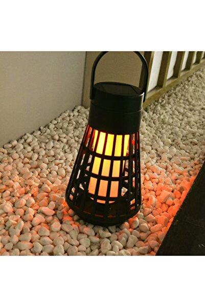 Flippy Solar Garden Lamp — Rechargeable Lantern, Portable Stake, Warm Light, 12 cm, Black