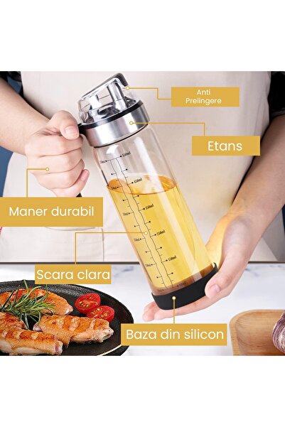 Flippy Στεγανό μπουκάλι λαδιού με άνοιγμα και κλείσιμο, Flippy, 500 ml, διαφανές