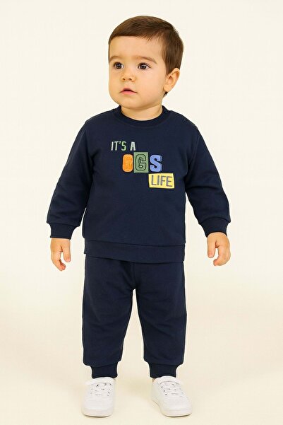 ww waka waka kids store طقم ملابس رياضية للأولاد مطبوع عليه "إنها حياة الكلب"...