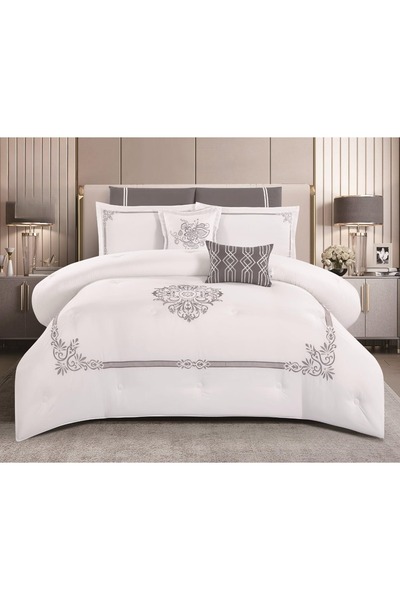 Brides طقم مفرش نفرين لحاف مايكروفايبر مطرز فاخر بجودة عالية مناسب لجميع الفص...