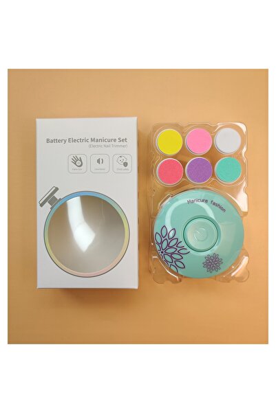 Flippy Electric Nail File Set for Babies & Children, USB, 6 Accessories, LED, Green