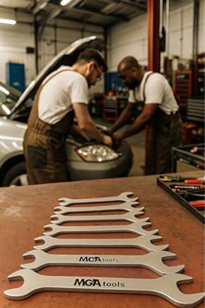 STOREMAX Sersashop Mga Two Mouth Open End Wrench Set of 8, Chrome Vanadium Steel, Home and Vehicle Repair