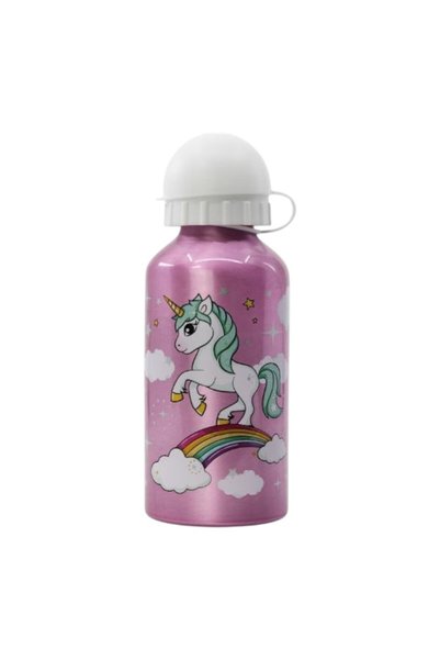 UNICORN Sticla apa aluminiu, 400 ml, Roz, Rainbow