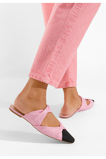 B T Shoes Fuchsiové dámské pantofle bez podpatku Dreni