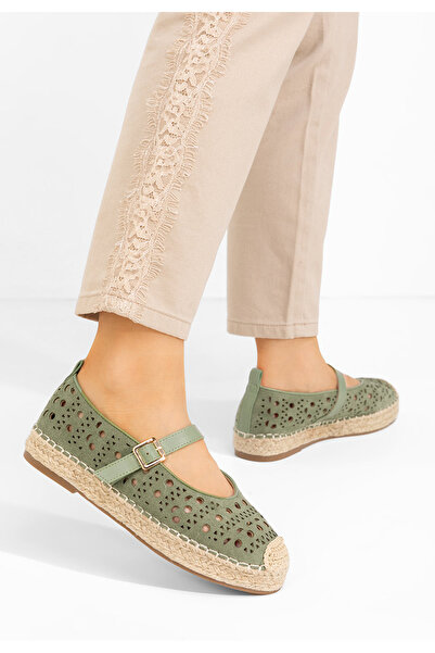 B T Shoes Mitsue women's green espadrilles