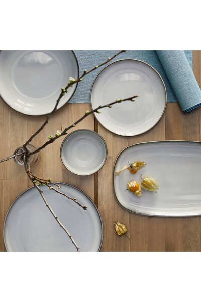 IKEA GLADELIG Plate, grey, 31 x 19 cm