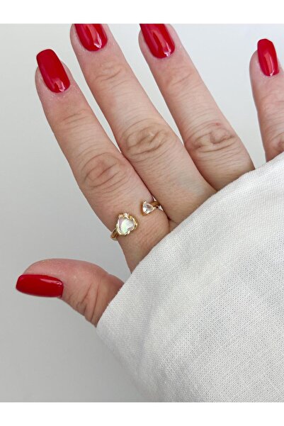 CHARMLUCKY خاتم على شكل قلب مع سطح ملمس ناعم