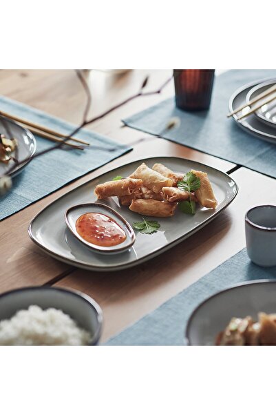 IKEA GLADELIG Plate, grey, 31 x 19 cm