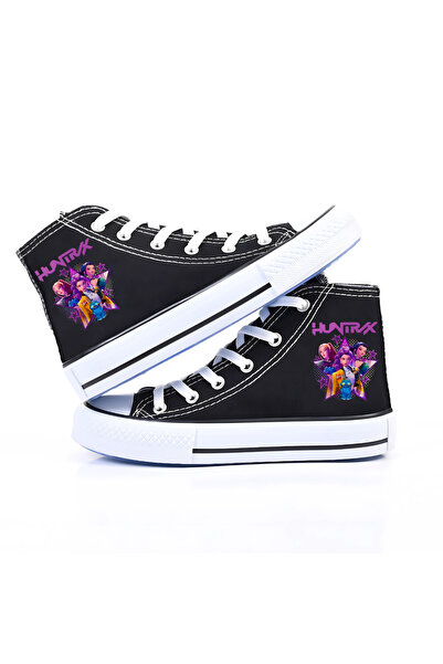 MECH BUTİK Huntrix Baskılı Siyah Bilekli Unisex Spor Ayakkabı Sneaker