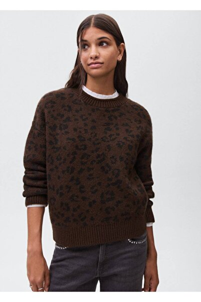 Mango Teen Leopar desenli kazak