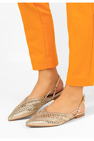 B T Shoes Zlaté dámské baleríny Scotya