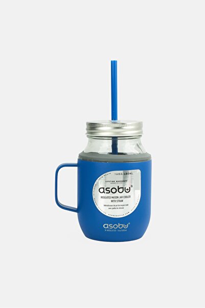 Asobu Vacuum Insulated Mason Jar Cooler 540ml, Blue