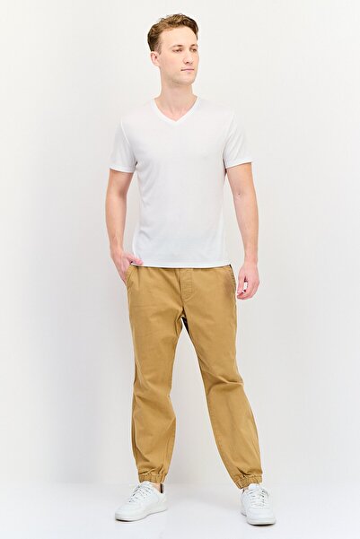 GAP Men Regular Fit Washed Jogger Pants, Light Brown