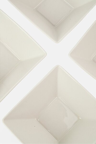 BIA Cordon Bleu 4 Pcs Plain Porcelain Square Bowl Set 591 ml, White