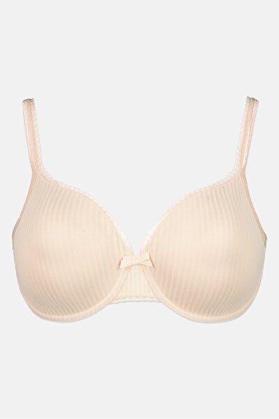 Triumph Women Stripe Padded Underwired Bra, Beige