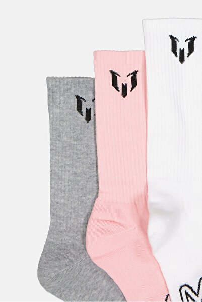 MESSİ Men 6 Pairs Brand Logo Cushioned Crew Socks, Multicolor