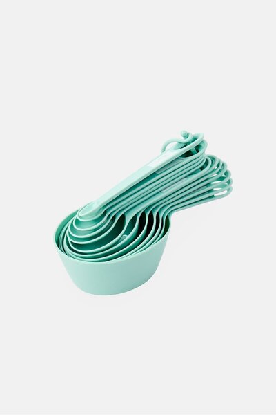 Farberware 12 Pieces Plastic Measuring Spoons Set, Light Green