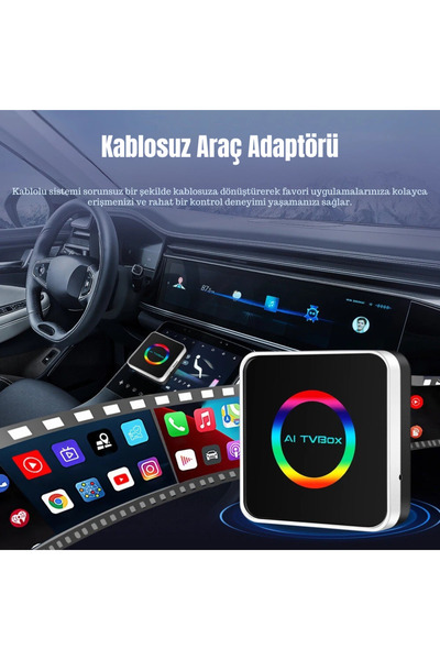 Citrus Kablosuz CarPlay AI Box 2025 – iPhone & Android Auto Uyumlu, Netflix, YouTube