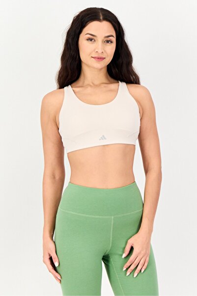 adidas Women Lightly Padded Training Sports Bra, Beige