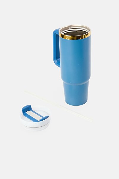 LUCKY BRAND Stainless Steel Vacuum Insulated Tumbler With Straw 946 ml, Navy