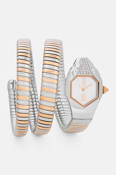 Just Cavalli Women JC1L022M0075 Stainless Steel Signature Snake Analog Watch 22 mm, Multicolor