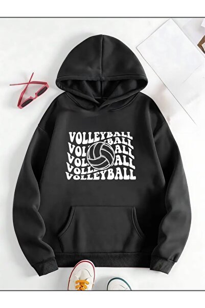 FUFLUNS Volleyball Printed Oversized Unisex Women/Men Hoodie Sweatshirt