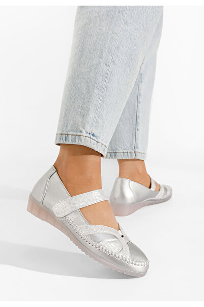 B T Shoes Stribrné dámské baleríny Giorgina