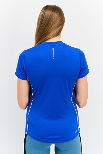 New Balance Women Athletic Fit Short Sleeve Running Top, Blue