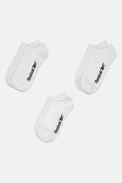 Reebok Men 3 Pairs Brand Logo Low Cut Socks, White