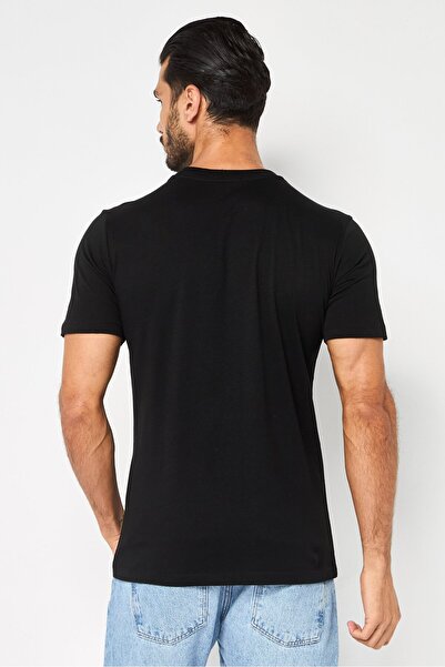 Replay Men Crew Neck Short Sleeves Graphic Print T-Shirt, Black