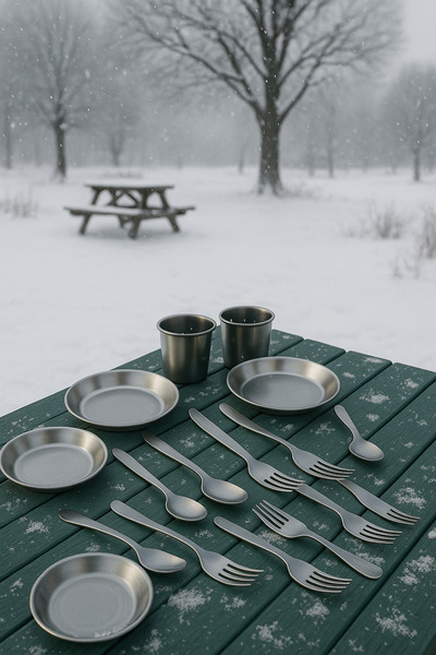 Metler طقم أدوات مائدة من الفولاذ المقاوم للصدأ 20 قطعة |   أطباق، شوك، ملاعق...