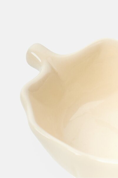 BIA Cordon Bleu Ceramic Oak Leaf Shape Sauce Dipping Bowl, Off White
