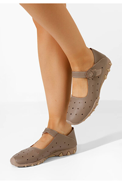 B T Shoes Khaki dámské baleríny Flary