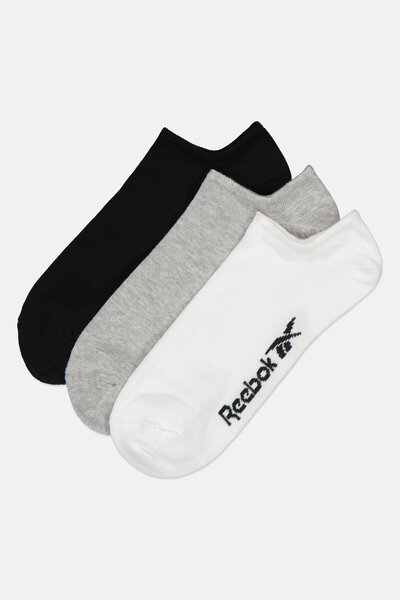 Reebok Men 3 Pairs Brand Logo Low Cut Socks, Multicolor