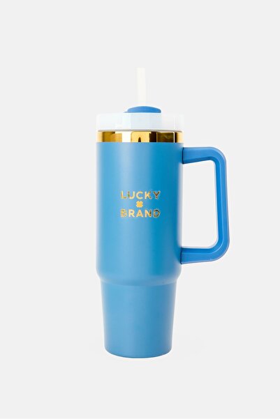 LUCKY BRAND Stainless Steel Vacuum Insulated Tumbler With Straw 946 ml, Navy