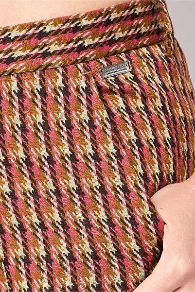 Scotch & Soda Women Regular Fit Plaid Straight Leg Pants, Multicolor