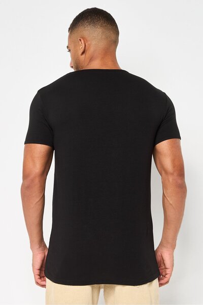 Cavalli Class Men Crew Neck Short Sleeve Brand Logo T-Shirt, Black