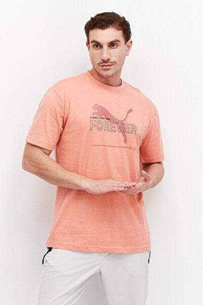 Puma Men Relaxed Fit Short Sleeve Outdoor T-Shirt, Pink